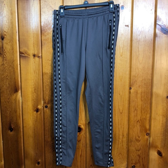 PINK active wear jogger pants sweatpants size medium gray/white workout sports - Picture 3 of 8